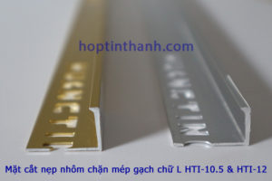 Mặt cắt nẹp chặn mép gạch hợp kim nhôm chữ L Hợp Tín Thành Mặt cắt nẹp chặn mép gạch hợp kim nhôm chữ L Hợp Tín Thành