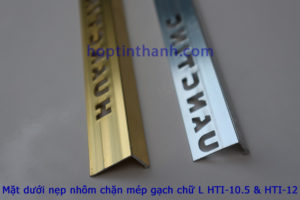 Mặt dưới nẹp chặn mép gạch hợp kim nhôm chữ L Hợp Tín Thành Mặt dưới nẹp chặn mép gạch hợp kim nhôm chữ L Hợp Tín Thành